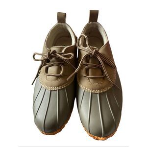 JBU by Jambu Womens Gray Glenda Rubber Faux Fur Waterproof Duck Shoes Size 9